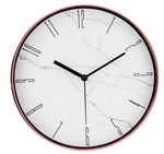 Ficha técnica e caractérísticas do produto Relógio de Parede Marmorizado Branco e Rose Gold Mart