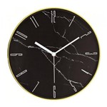 Ficha técnica e caractérísticas do produto Relógio de Parede Marmorizado Preto Dourado Mart Collection