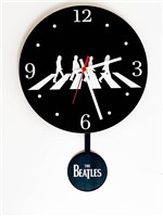 Relógio de Parede Mdf Pêndulo Beatles Banda, Rock, Decoração - Megaplast