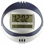 Relógio de Parede Mesa Redondo Digital Azul CBRN11612 - Commerce Brasil