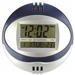 Ficha técnica e caractérísticas do produto Relógio de Parede Mesa Redondo Digital Azul CBRN11612