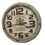 Relógio de Parede Metal Modelo Antigo Branco Envelhecido D.62Cm Bomyears