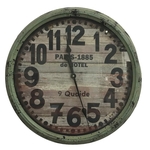Ficha técnica e caractérísticas do produto Relógio de Parede Metal Modelo Antigo Verde Envelhecido D.62cm BomYears