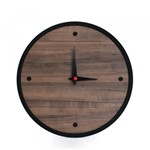 Ficha técnica e caractérísticas do produto Relógio de Parede Moderno em Madeira Escuro - Elood