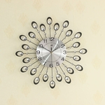 Ficha técnica e caractérísticas do produto New Relógio de parede moderno mudo, Cristal decorativo 3D Grandes relógios silenciosos, Diâmetro 54cm / 21 Wall decoration