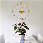 Ficha técnica e caractérísticas do produto Relógio de Parede Monte Você Mesmo Espelho Sala Cozinha Dourado
