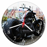 Ficha técnica e caractérísticas do produto Relógio De Parede Moto Harley Davidson Preta Decoração