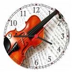 Ficha técnica e caractérísticas do produto Relógio de Parede Música Instrumentos Violino - Vital Quadros