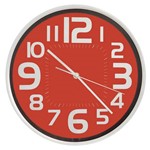 Ficha técnica e caractérísticas do produto Relógio de Parede Números 30Cm Vermelho Alumínio - Sotille