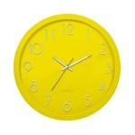 Ficha técnica e caractérísticas do produto Relógio de Parede Números Amarelo Ø 25cm