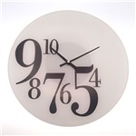 Relógio de Parede Números Caindo Branco Vidro 34X34 Cm - Maisaz