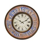 Ficha técnica e caractérísticas do produto Relógio de Parede Ny Broadway em Metal e Vidro - 60x60 Cm