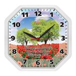 Ficha técnica e caractérísticas do produto Relógio de Parede Oitavado Branco Biblico Filipenses 4:13