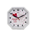 Ficha técnica e caractérísticas do produto Relógio de Parede Oitavado Branco Mamãe te Amo Muito Branco