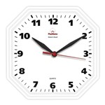 Ficha técnica e caractérísticas do produto Relógio de Parede Oitavado Classico Branco - Plashome