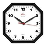 Ficha técnica e caractérísticas do produto Relógio De Parede Oitavado Preto Classico