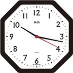 Ficha técnica e caractérísticas do produto Relógio de Parede Oitavado Preto 22cm Bells - de Casa Magazine