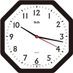 Relógio de Parede Oitavado Preto 22cm Pto - Bells - Bell'S