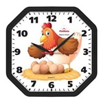 Ficha técnica e caractérísticas do produto Relógio de Parede Oitavado Preto Galinha