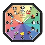 Ficha técnica e caractérísticas do produto Relógio de Parede Oitavado Preto Infantil