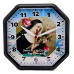Ficha técnica e caractérísticas do produto Relógio de Parede Oitavado Preto Santa Rita de Cassia