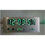 Ficha técnica e caractérísticas do produto Relógio de Parede Painel Led Verde Digital Calendário Hora Temperatura