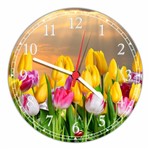 Ficha técnica e caractérísticas do produto Relógio de Parede Paisagem Flores Natureza Salas Cozinhas Decoração - Vital Quadros