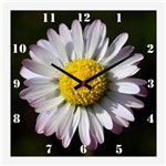 Relógio de Parede para Cozinha Flor Margarida Branca 30x30cm - Decore Pronto