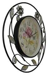 Relogio de Parede Vintage Retro para Decoracao Paris com Flores (REL-7) - Braslu