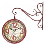 Relógio de Parede para Decoração Vintage Retrô Estilo Estação Ferroviária Face Dupla London 1889 - R3p Import