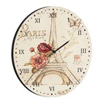Ficha técnica e caractérísticas do produto Relógio de Parede Paris Bege - Bw Quadros