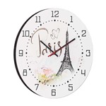 Ficha técnica e caractérísticas do produto Relógio de Parede Paris Branco - Bw Quadros