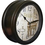 Ficha técnica e caractérísticas do produto Relógio de Parede Paris Decorativo Vintage Retro Rel-48