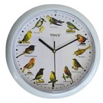 Relogio de Parede Pássaros Birds Yins 28 Cm - Imporiente