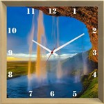 Relógio de Parede Personalizado Cachoeira na Islândia 30x30cm - Decore Pronto