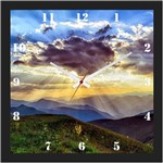 Ficha técnica e caractérísticas do produto Relógio de Parede Personalizado com Moldura Preta Montanhas 30x30cm