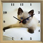 Relógio de Parede Personalizado Criativo Pet Gato Filhote 30x30cm - Decore Pronto