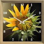Ficha técnica e caractérísticas do produto Relógio de Parede Personalizado Flor Girassol Sunflower 30x30cm - Decore Pronto