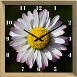 Relógio de Parede Personalizado Flor Margarida Branca 30x30cm - Decore Pronto