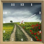 Ficha técnica e caractérísticas do produto Relógio de Parede Personalizado Paisagem Campo de Papoulas 30x30cm - Decore Pronto