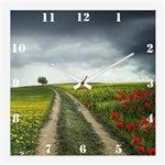 Ficha técnica e caractérísticas do produto Relógio de Parede Personalizado Paisagem Campo Papoulas 30x30cm - Decore Pronto