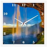 Ficha técnica e caractérísticas do produto Relógio de Parede Personalizado Paisagem Islândia Cachoeira 30x30cm