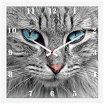 Relógio de Parede Personalizado Pet Cara de Gato 30x30cm - Decore Pronto