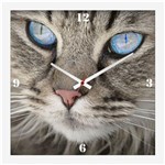 Ficha técnica e caractérísticas do produto Relógio de Parede Personalizado Pet Olhos de Gato 30x30cm