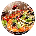 Ficha técnica e caractérísticas do produto Relógio de Parede Pizza Pizzarias Gourmet Restaurantes Decorar - Vital Quadros