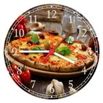 Ficha técnica e caractérísticas do produto Relógio de Parede Pizza Pizzarias Restaurantes Decorar