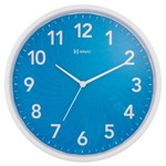 Ficha técnica e caractérísticas do produto Relógio de Parede Plástico Branco Azul 26 Cm Herweg