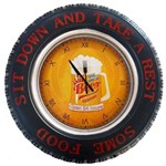 Ficha técnica e caractérísticas do produto Relógio de Parede Pneu com Led e Controle Remoto Beer