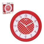 Ficha técnica e caractérísticas do produto Relógio de Parede Poa Vermelho