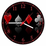 Ficha técnica e caractérísticas do produto Relógio De Parede Poker Baralho Pôquer Cartas Sala Jogos